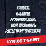 "In Complete Darkness" song lyrics T-SHIRT